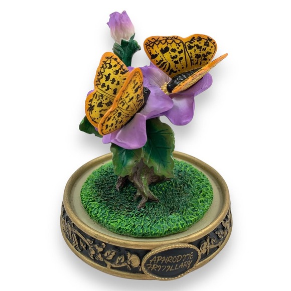 Vintage Aphrodite Fritillary butterflies in bell jar dome - Picture 7 of 9